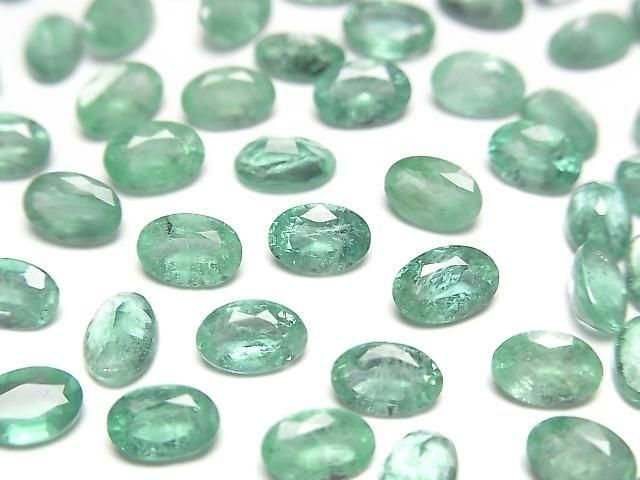 Hochwertiger Smaragd AA++ Lose Stein Oval Facettiert 6x4mm 2Stück