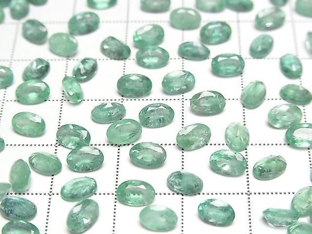 Hochwertiger Smaragd AA++ Lose Stein Oval Facettiert 6x4mm 2Stück