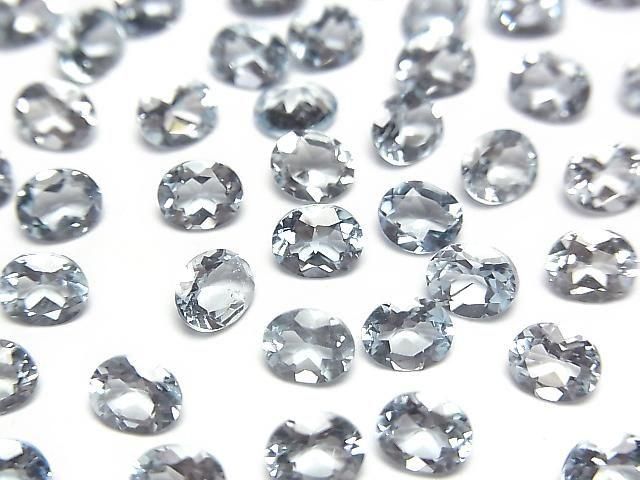 Hochwertiger Aquamarin AAA lose Stein oval facettiert 5x4mm 3 Stück