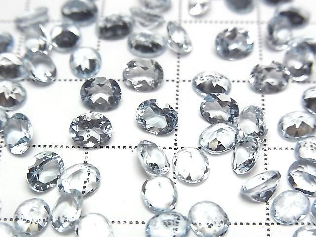 Hochwertiger Aquamarin AAA lose Stein oval facettiert 5x4mm 3 Stück