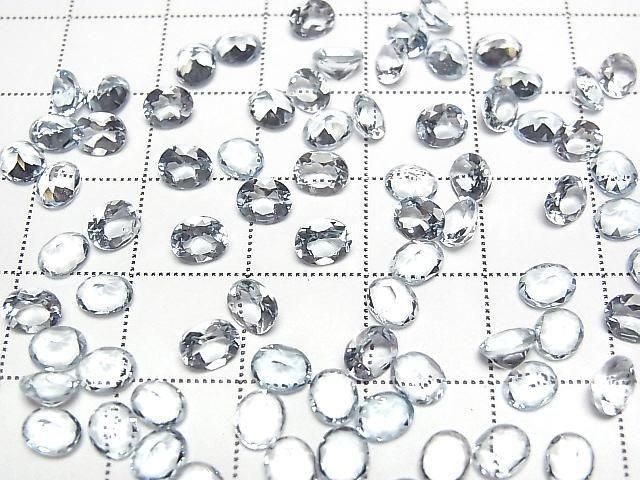 Hochwertiger Aquamarin AAA lose Stein oval facettiert 5x4mm 3 Stück