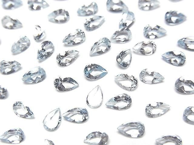 Hochwertiger Aquamarin AAA Lose Stein Birnenform facettiert 5x3mm 4 Stück