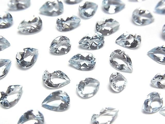 Hochwertiger Aquamarin AAA Lose Stein Birnenform facettiert 6x4mm 3 Stück