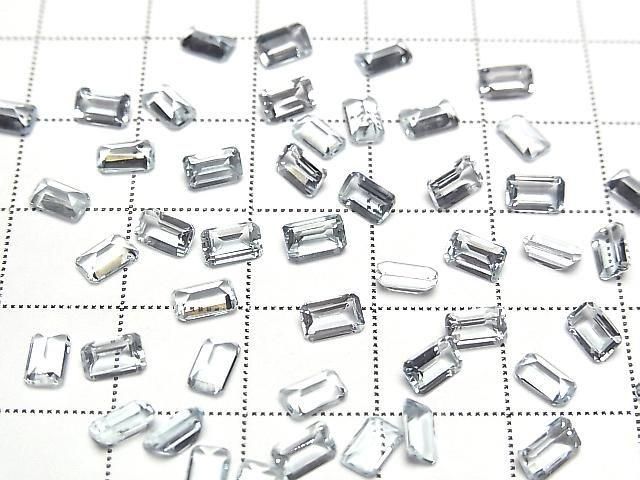 Hochwertiger Aquamarin AAA Lose Stein Rechteck facettiert 5x3mm 3 Stück