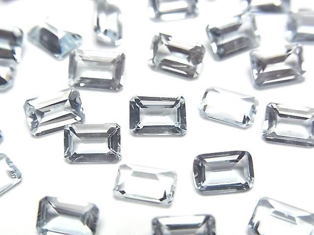 Hochwertiger Aquamarin AAA Lose Stein Rechteck facettiert 6x4mm 2 Stück