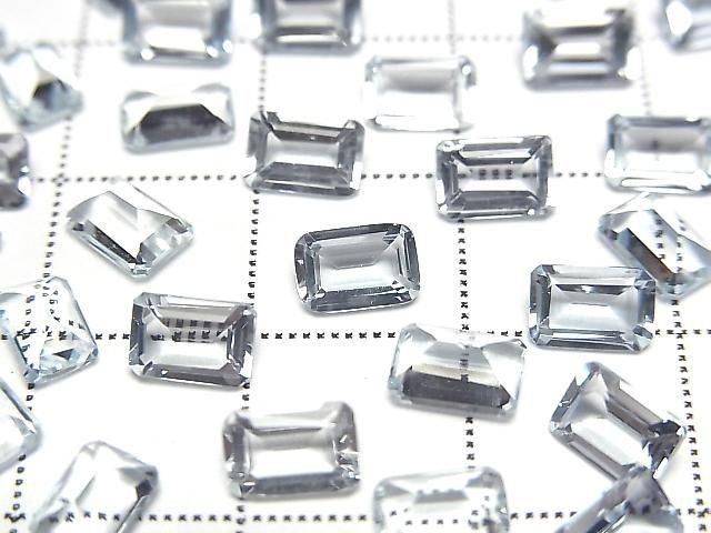 Hochwertiger Aquamarin AAA Lose Stein Rechteck facettiert 6x4mm 2 Stück