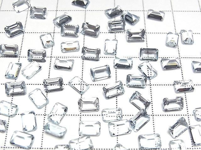 Hochwertiger Aquamarin AAA Lose Stein Rechteck facettiert 6x4mm 2 Stück