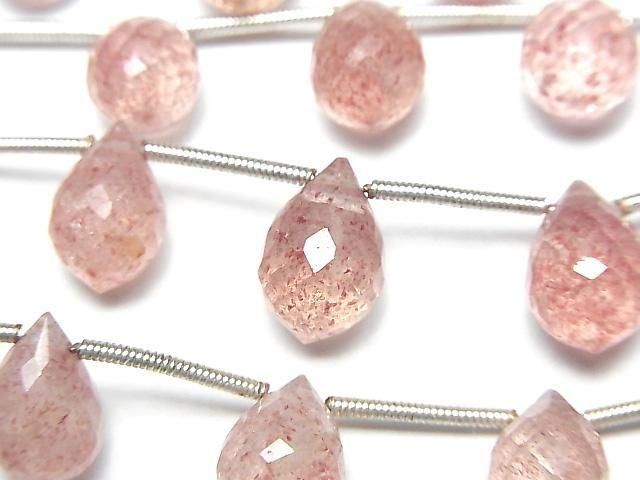 Hochwertiger rosa Epidot AA++ Marquise Reis Facettierte Briolette 1 Strang (8 Stück)