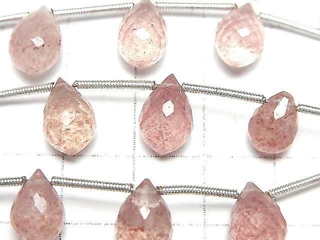Hochwertiger rosa Epidot AA++ Marquise Reis Facettierte Briolette 1 Strang (8 Stück)