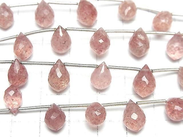 Hochwertiger rosa Epidot AA++ Marquise Reis Facettierte Briolette 1 Strang (8 Stück)