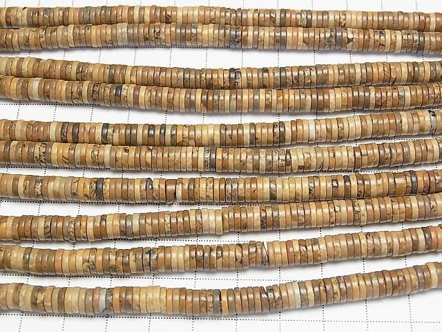 Bild-Jaspis Rondelle (Heishi) 6x6x1,5mm 1 Strang Perlen (ca. 15 Zoll/37 cm)