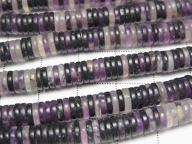 Lila Fluorit AA Rondelle (Heishi) 6x6x1,5mm 1Strang Perlen (ca. 15 Zoll/36 cm)