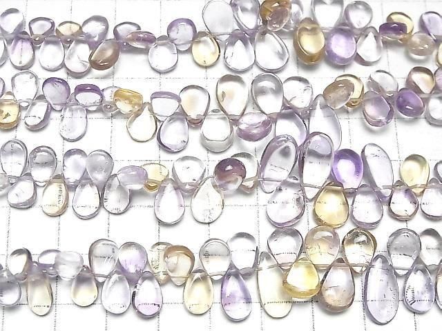 Hochwertiger Amethyst x Citrin AA++ Tropfenform (Glatt) 1Strang Perlen (ca. 7 Zoll/18 cm)