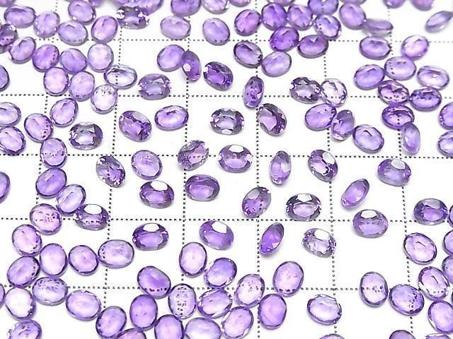 Hochwertiger Amethyst AAA Lose Stein Oval facettiert 5x4mm 10Stk.