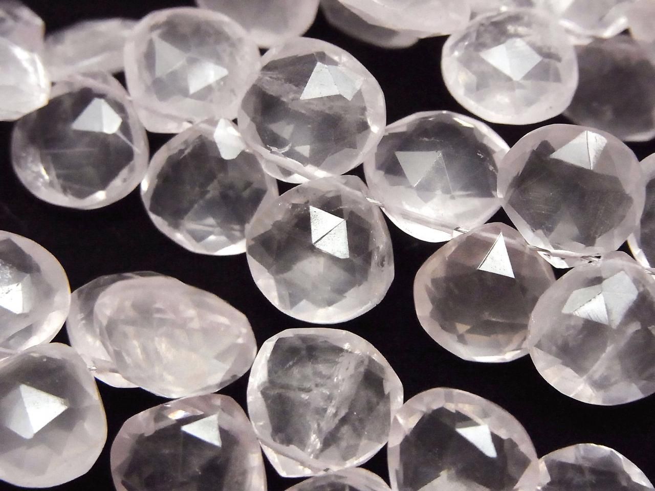 Perles 1 rangs en Quartz Rose AA++ Châtaigne Facettée Briolette de haute qualité (environ 5 pouces/13 cm)