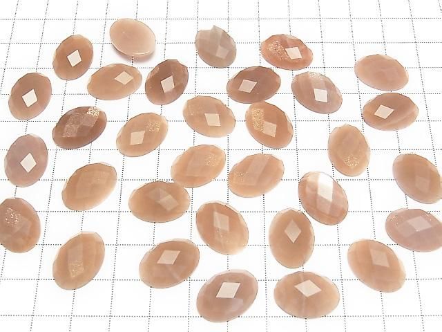 Oranger Mondstein AA++ Oval facettiert Cabochon 18x13mm 2Stk.