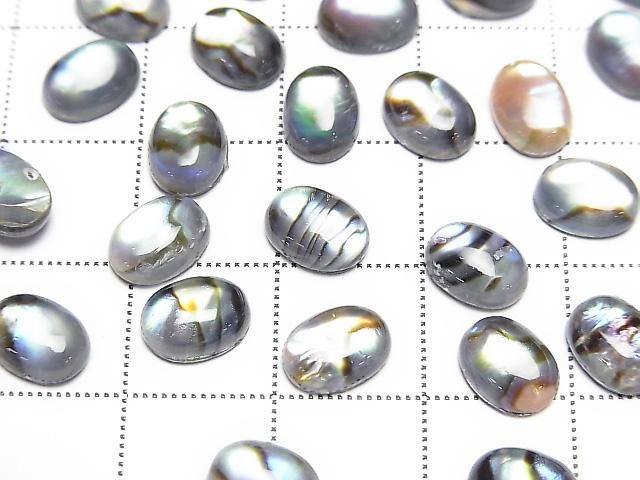 Abalone-Schale x Kristall AAA Oval-Cabochon 8x6mm 3 Stück