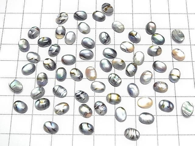 Abalone-Schale x Kristall AAA Oval-Cabochon 8x6mm 3 Stück