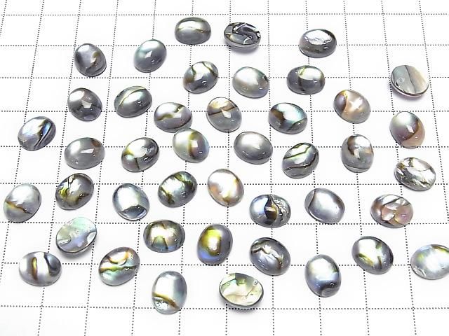 Abalone-Schale x Kristall AAA Oval-Cabochon 10x8mm 2 Stück