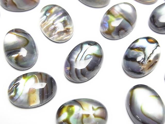 Abalone-Schale x Kristall AAA Oval-Cabochon 14x10mm 1 Stück