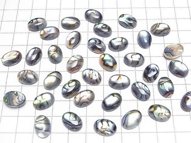 Abalone-Schale x Kristall AAA Oval-Cabochon 14x10mm 1 Stück