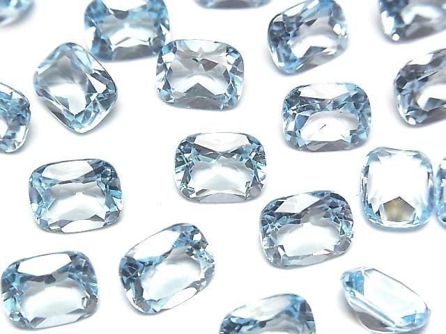 Hochwertiger himmelblauer Topas AAA lose Stein rechteckig facettiert 10x8mm 1 Stück