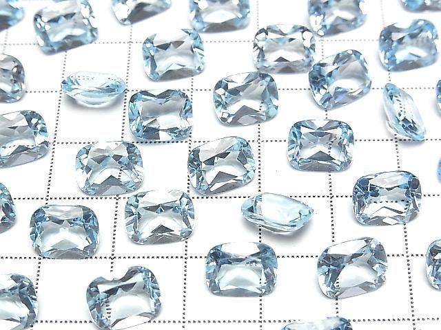Hochwertiger himmelblauer Topas AAA lose Stein rechteckig facettiert 10x8mm 1 Stück