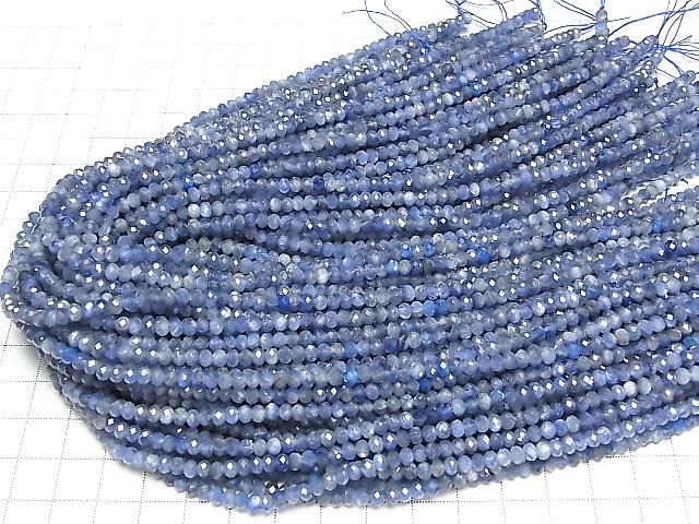 Hochwertiger! Kyanit AA++ facettierte Knopf-Rondelle 4x4x3mm halb oder 1 Strang Perlen (ca. 15 Zoll/36 cm)