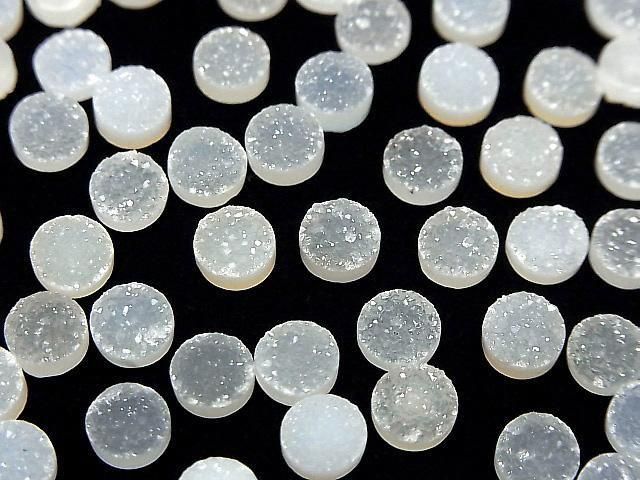 Druzy Agate Round Cabochon 6x6mm 10pcs