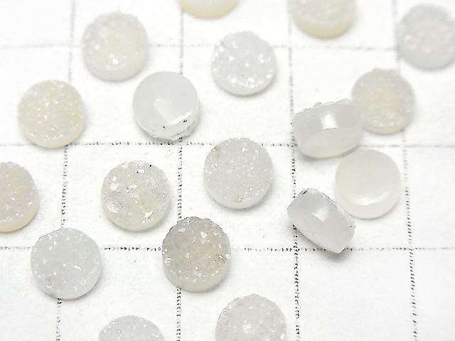 Druzy Agate Round Cabochon 6x6mm 10pcs