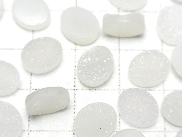 Druzy Agate Oval Cabochon 10x8mm 3pcs