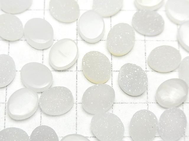 Cabochon ovale d'agate druzy 10x8mm 5pcs