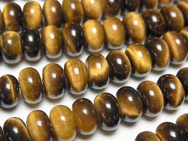 Gelber Tigerauge AA++ Rondelle 8,5x8,5x5mm 1 Strang Perlen (ca. 14 Zoll/35 cm)
