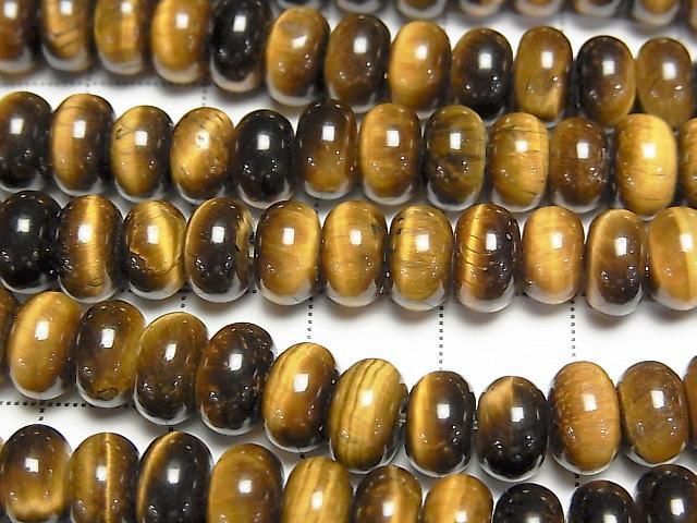Gelber Tigerauge AA++ Rondelle 8,5x8,5x5mm 1 Strang Perlen (ca. 14 Zoll/35 cm)
