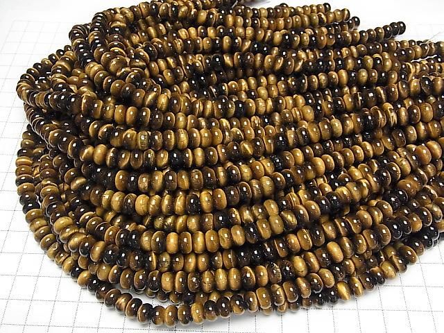 Gelber Tigerauge AA++ Rondelle 8,5x8,5x5mm 1 Strang Perlen (ca. 14 Zoll/35 cm)
