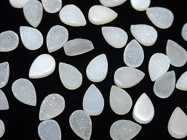 Druzy Achat Birnenform Cabochon 12x8mm 5 Stück