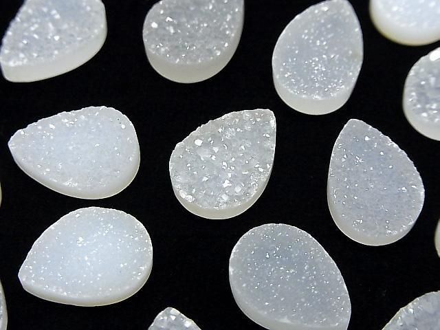 梨形晶簇瑪瑙蛋面 14x10毫米 3顆