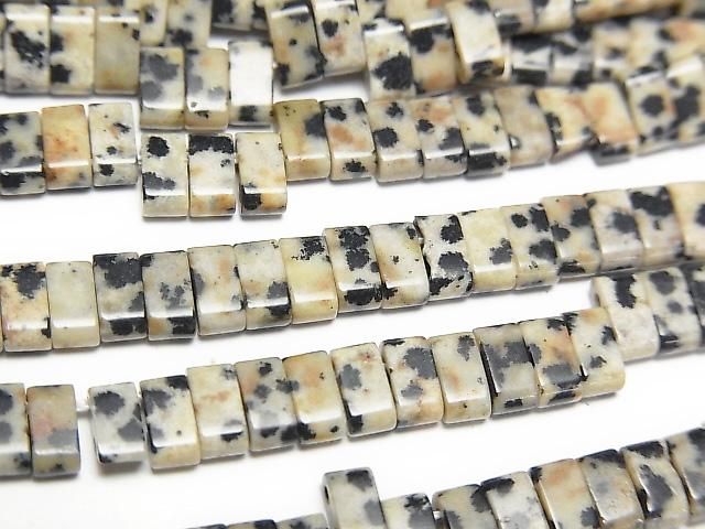 Dalmatinischer Jaspis 2-Loch Rechteck 5x2,5mm 1 Strang Perlen (ca. 15 Zoll/36 cm)