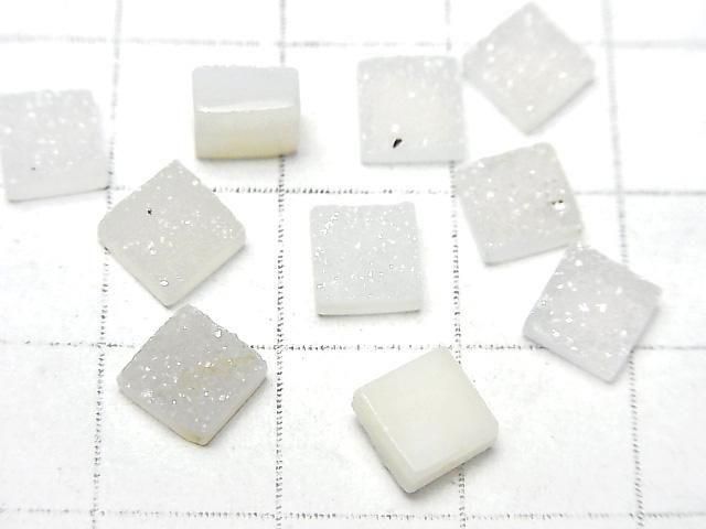 Druzy Achat Quadrat Cabochon 6x6mm 5 Stück
