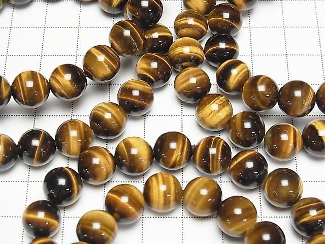 Gelber Tigerauge AAA- Rund 10mm Armband