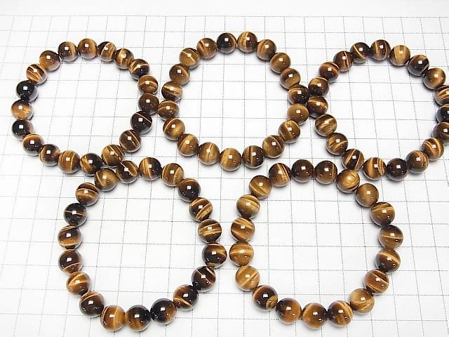 Gelber Tigerauge AAA- Rund 10mm Armband
