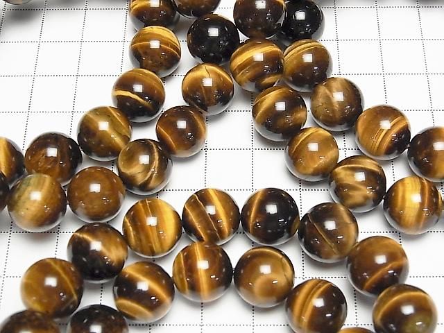 Gelber Tigerauge AAA- Rund 12mm Armband