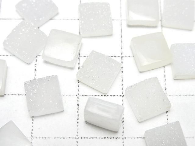 Druzy Achat Quadrat Cabochon 8x8mm 3 Stück