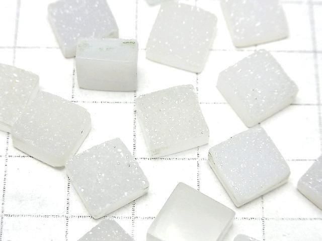 Druzy Achat Quadrat Cabochon 10x10mm 3 Stück