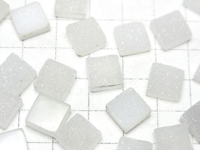 Druzy Achat Quadrat Cabochon 10x10mm 3 Stück