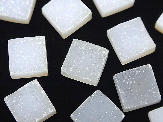 Druzy Achat Quadrat Cabochon 12x12mm 2 Stück