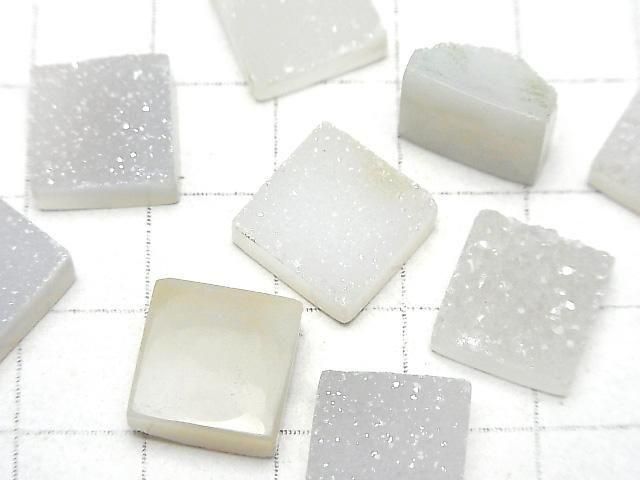 Druzy Achat Quadrat Cabochon 12x12mm 2 Stück
