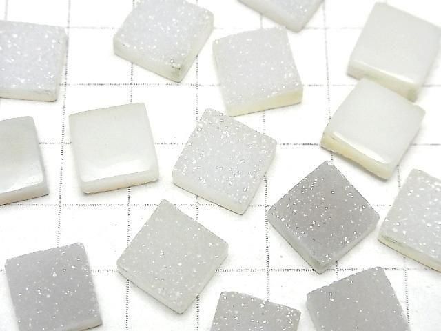 Druzy Achat Quadrat Cabochon 12x12mm 2 Stück