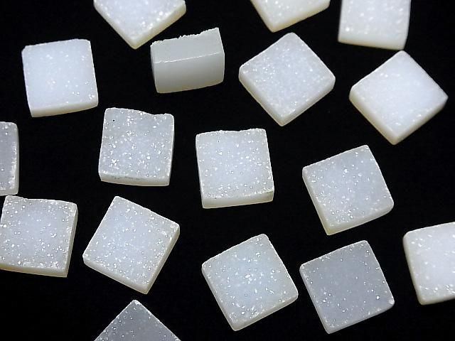Druzy Achat Quadrat Cabochon 12x12mm 2 Stück