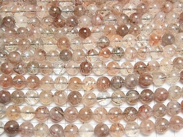 Mica Quarz AA++ Rund 8mm halb oder 1 Strang Perlen (ca. 14 Zoll/34 cm)